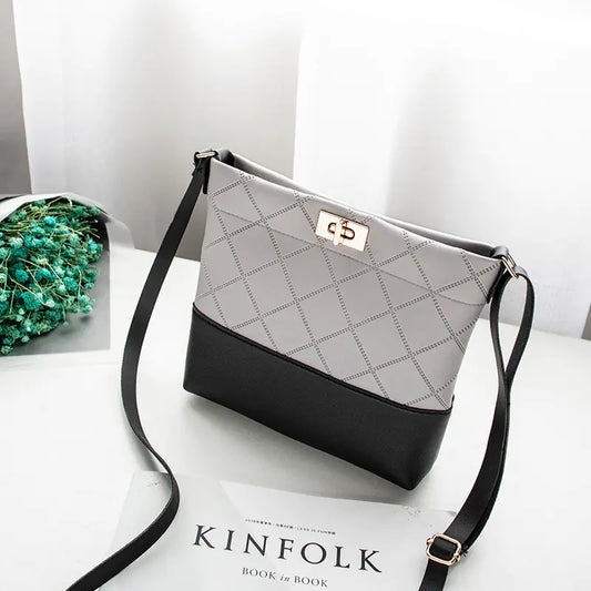 Simple Lock Women's Shoulder Messenger Bag